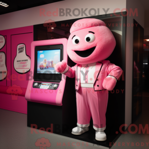 Pink tv-maskotkostumefigur...