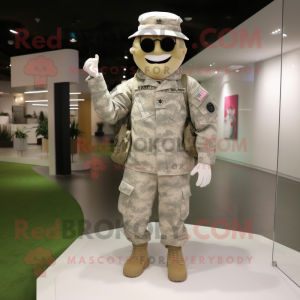 nan American Soldier mascot costume character dressed with a Long Sleeve Tee and Clutch bags