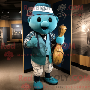 Cyan sækkepibe maskot...