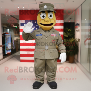 nan American Soldier mascot costume character dressed with a Long Sleeve Tee and Clutch bags