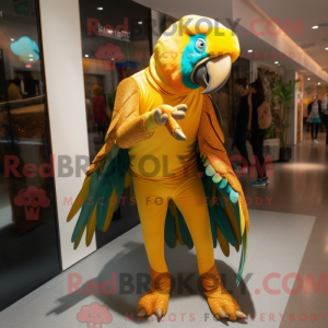 Gouden Ara mascottekostuum...