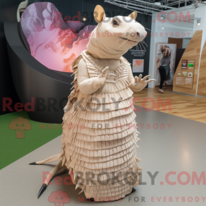 Beige Armadillo mascot...