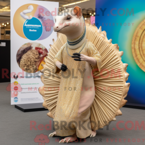 Beige Armadillo maskot...