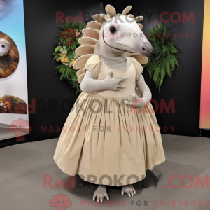 Mascotte de tatou beige...