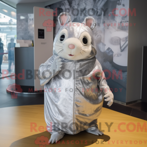 Sølv hamster maskot kostume...