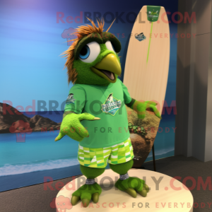 Lime Green Hawk mascot...