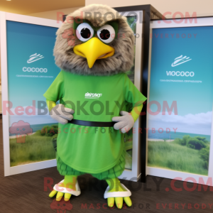 Lime Green Hawk mascot...