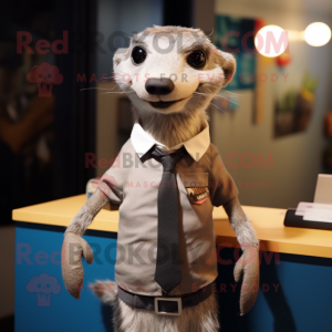 Grå Meerkat maskot drakt...