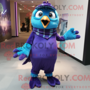 Máscara de Jay Azul Roxo com capuz e macacão com macacão e jaqueta - Mascotes Blue Jay - REBROKO_317779 - RedBrokoly.com