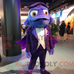 Purple Betta Fish mascot...