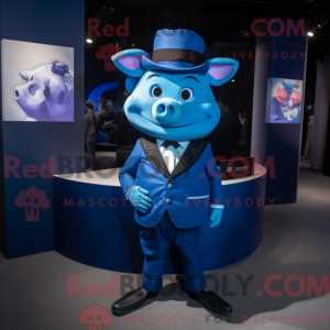 Máscara azul gris com...