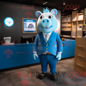 Máscara azul gris com...