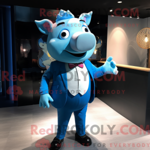 Máscara azul gris com...