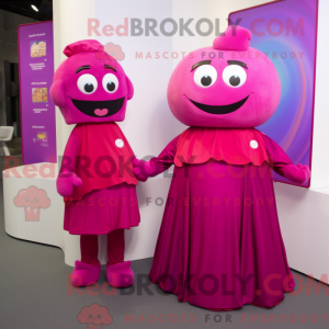 Magenta Pink maskot kostume...