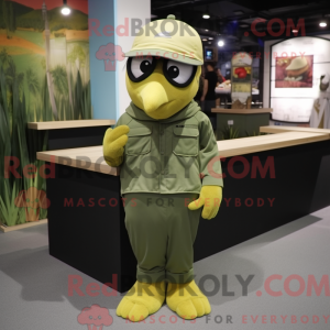 Olive Canary maskot kostume...
