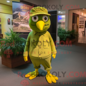Olive Canary mascot costume...