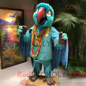 Turquoise Macaw mascot...
