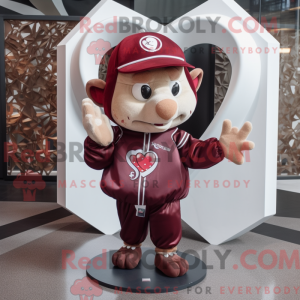 Maroon Cupid mascot costume...