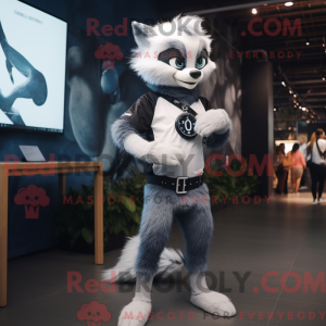 Sølv Skunk maskot kostume...