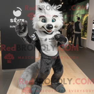 Sølv Skunk maskot kostume...