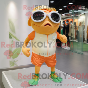 Peach Frog maskotdraktfigur...