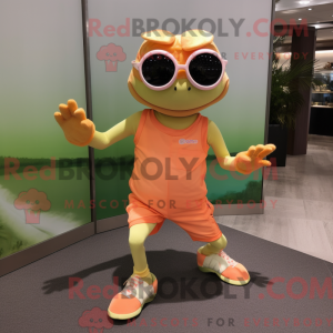 Peach Frog mascot costume...