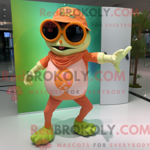 Peach Frog mascottekostuum...