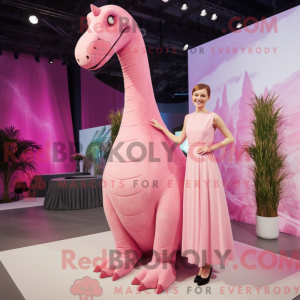 Pink Brachiosaurus maskot...