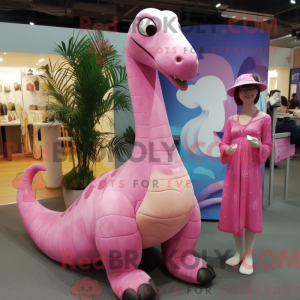 Pink Brachiosaurus mascot...