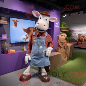 Lilla Guernsey Cow maskot...