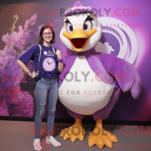 Purple Swan mascot costume...