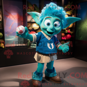 Turkis Elf maskot kostume...