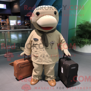 Tan Whale-mascottekostuum...