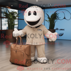 Tan Whale mascot costume...
