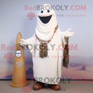 Witte Peper mascottekostuum...