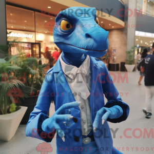 Blå Coelophysis maskot...