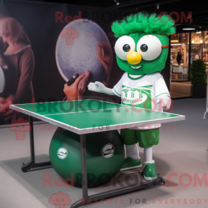 Grøn bordtennisbord maskot...