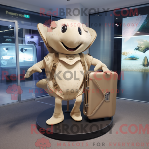 Beige Stingray maskot...