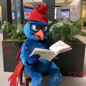 Red Blue Jay mascot costume...