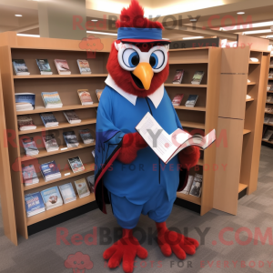 Red Blue Jay mascot costume...