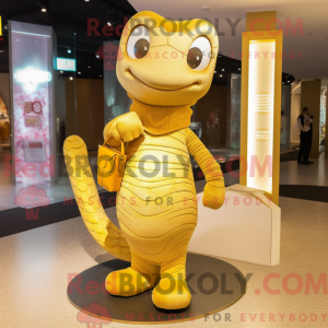 Guld Python maskot kostume...