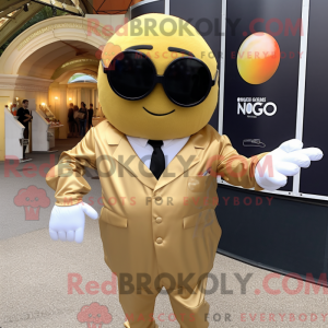 Gold Petanque Ball mascot...