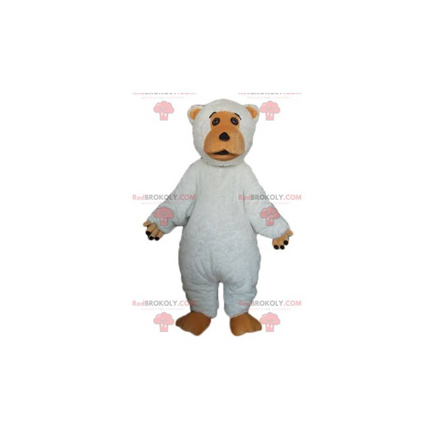 Mascot stor vit och brun björn söt och fyllig - Redbrokoly.com