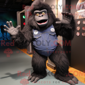 Sort Gorilla maskot kostume...