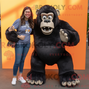 Sort Gorilla maskot kostume...