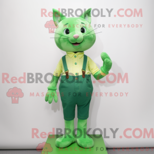 Groene kat mascotte kostuum...