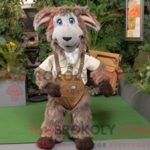 Brun angora geit maskot...