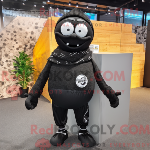 Sort håndboldbold maskot...