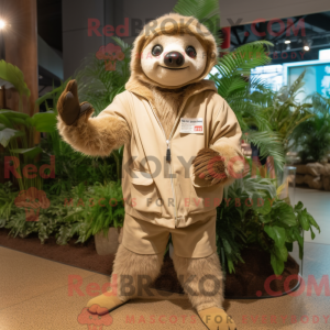 Tan Sloth maskotdraktfigur...