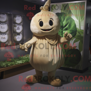 Tan Turnip maskot kostume...
